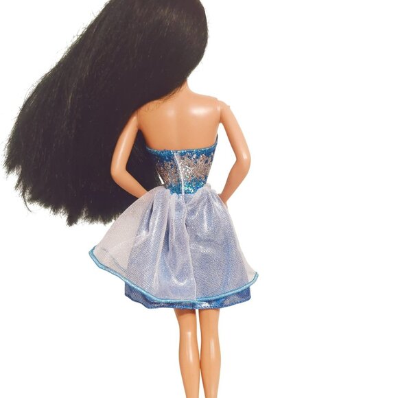 Vintage Barbie Rollerblade Kira Fashion Doll 1991 #2218 Restyled in Blue Dress - Picture 8 of 8